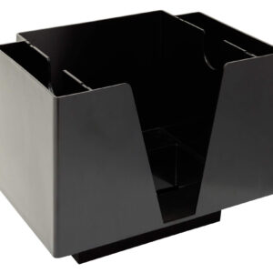 Barcaddy carré avec compartiments pour pailles et mélangeurs