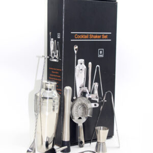 Ensemble de Bar en Acier pour Cocktails – 8 pièces